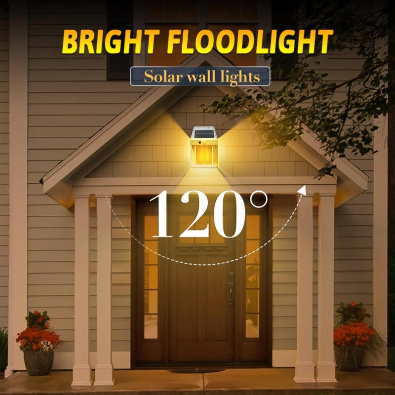 2-Pack LED Outdoor Garden White Wall Light, Solar Rechargeable Motion Sensor Villa Lighting Night Light, Suitable for Patio, Shed, Barn, Door, Courtyard, Outdoor Decoration, Multi-Functional Portable Commercial Lighting Light