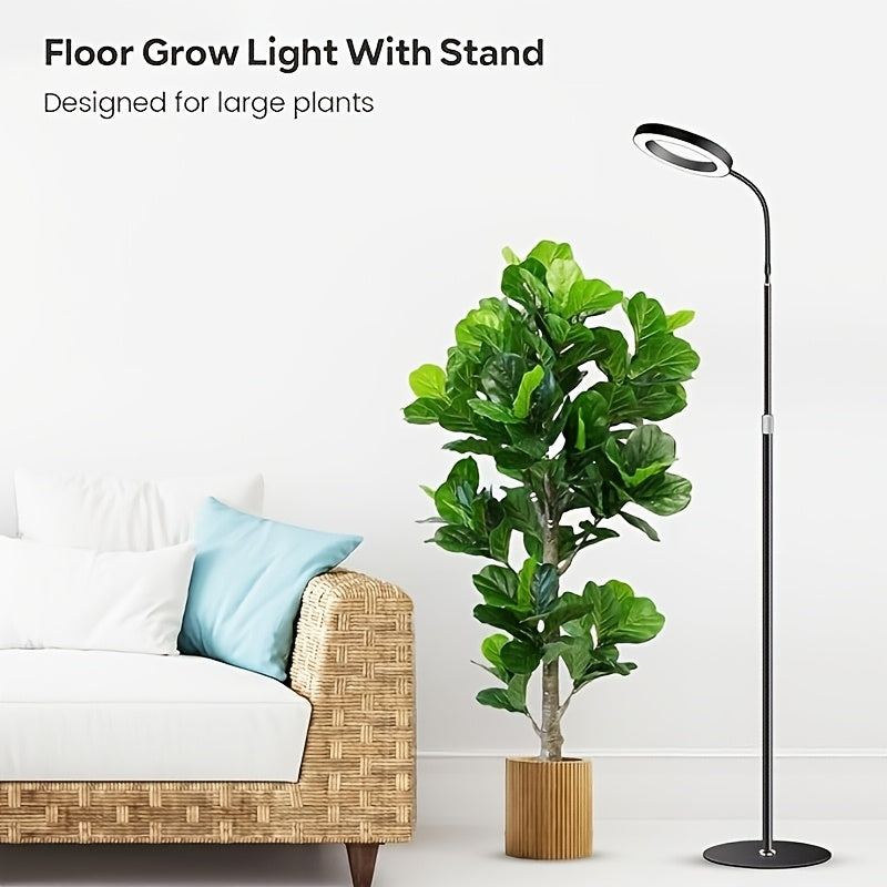 Full Spectrum LED Plant Grow Light Bar with Stand – 3 Lighting Modes, 10 Dimming Levels, 3/9/12 Hours Timing Function; Heavy-Duty Adjustable Floor Grow Lamp, Height Adjustable, Perfect for Indoor Potted Plants, Seedlings