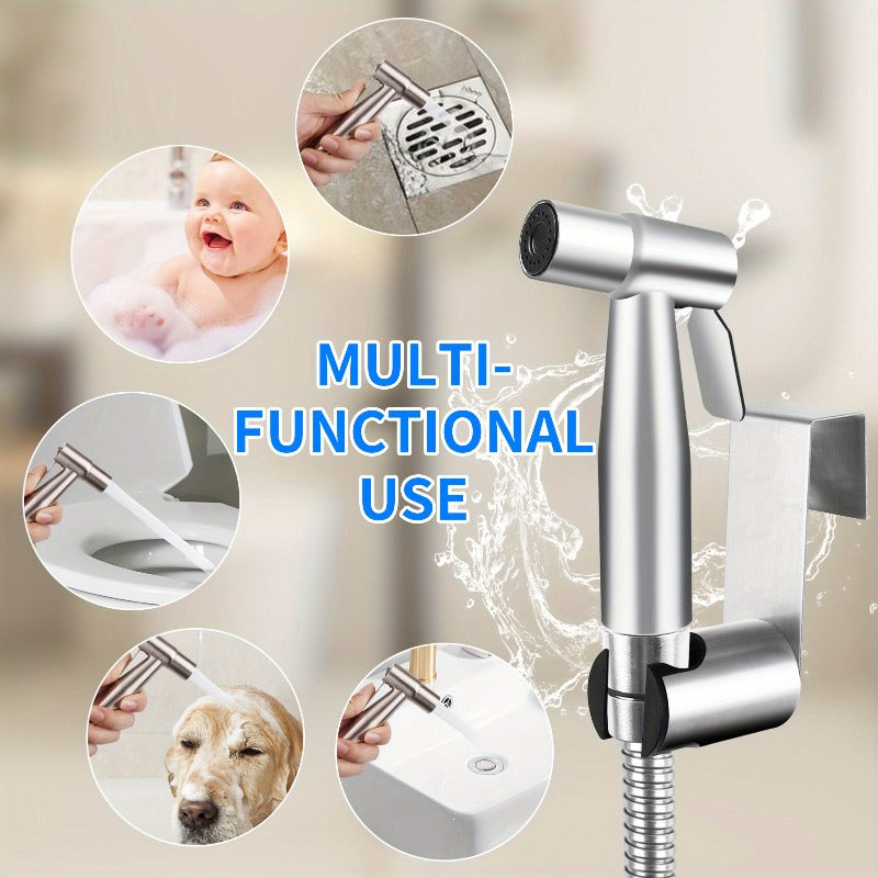 1Set (13pcs) Portable Bidet Sprayer for Toilet - 304 Stainless Steel, USA Standard, Adjustable Water Pressure, Fits Bidet Seat, Bidet Toilet, Bidet Attachment - Toilet Companion Cleaner