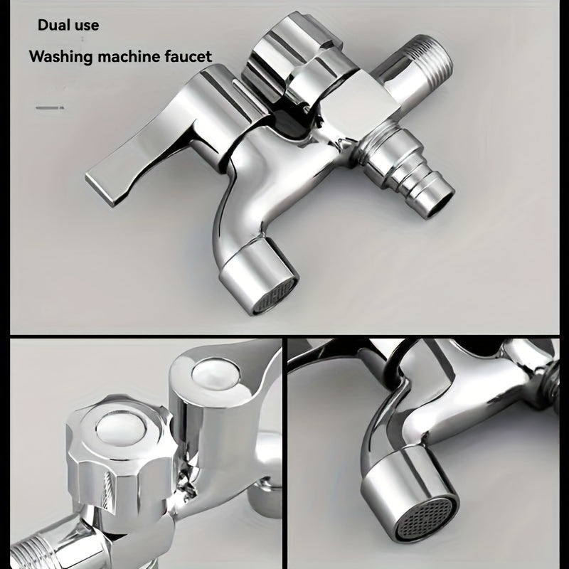 1pc 304 Stainless Steel Single-Outlet Faucet - Multi-Function Washing Machine Tap, for Connecting Washing Machine, Bathroom Extension, Bathroom Hardware