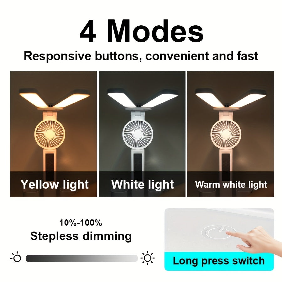 Rechargeable Desktop Ornament LED Desk Lamp, Eye-Caring Dimmable Reading Light for Student Dormitory Study Bedroom Bedside