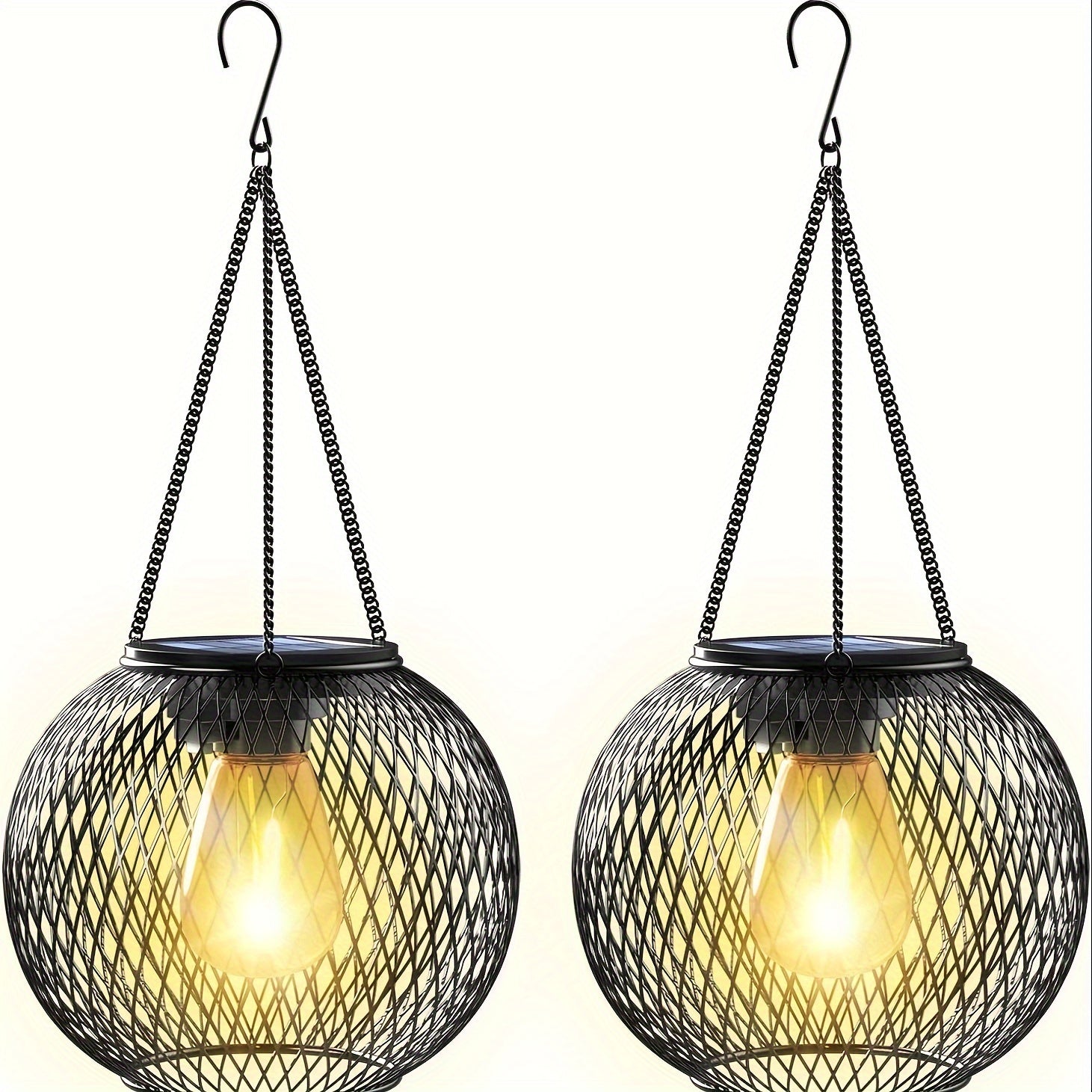 Outdoor Solar Light Upgraded Hanging Solar Light Outdoor Garden Christmas Decorative Lighting Solar Tree Light Perfect for Garden Courtyard Yard Patio Walkway, 2 Pack