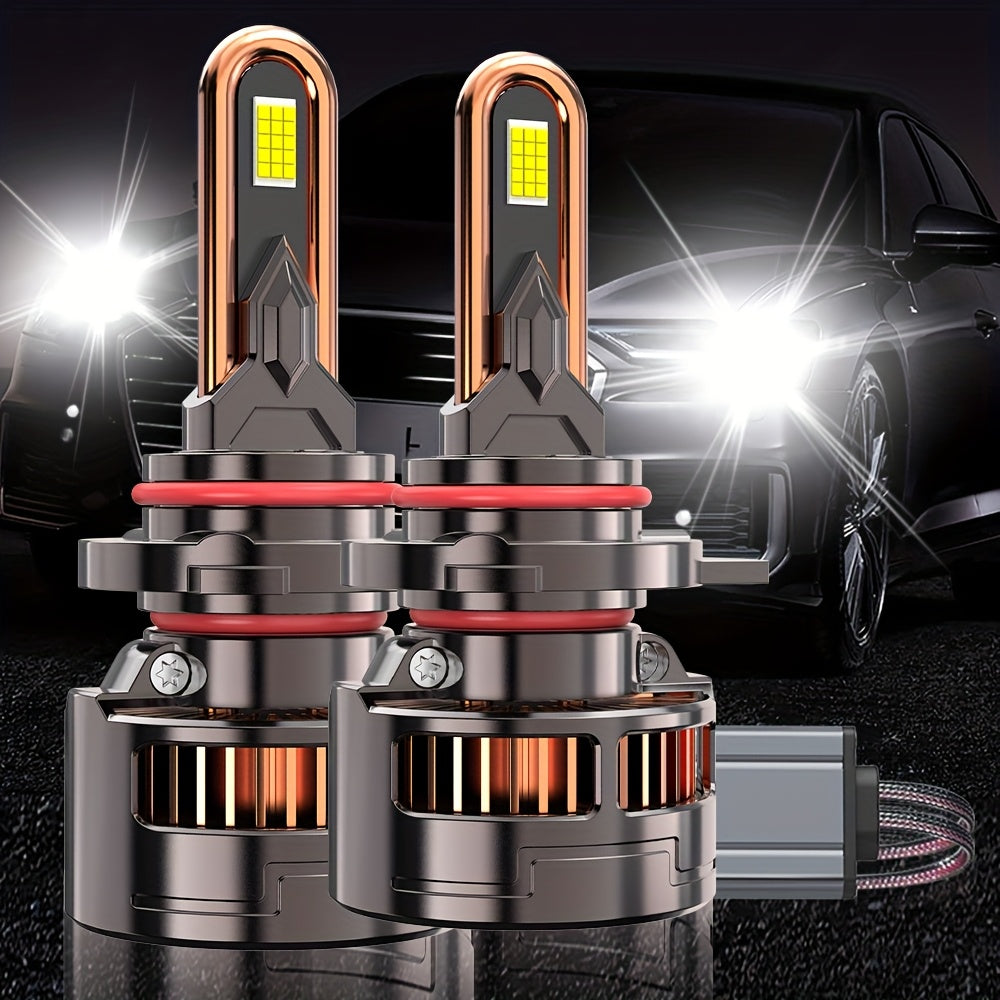 2-Pack H7 Car LED Headlight Bulbs, Compatible with H1/H4/9003/HB2/H7/H18/H11/H9/H8 Sockets, 60000 Lumens Brightness, 900% Brightness Increase, 9570 CSP Chip, 7500K Color Temperature