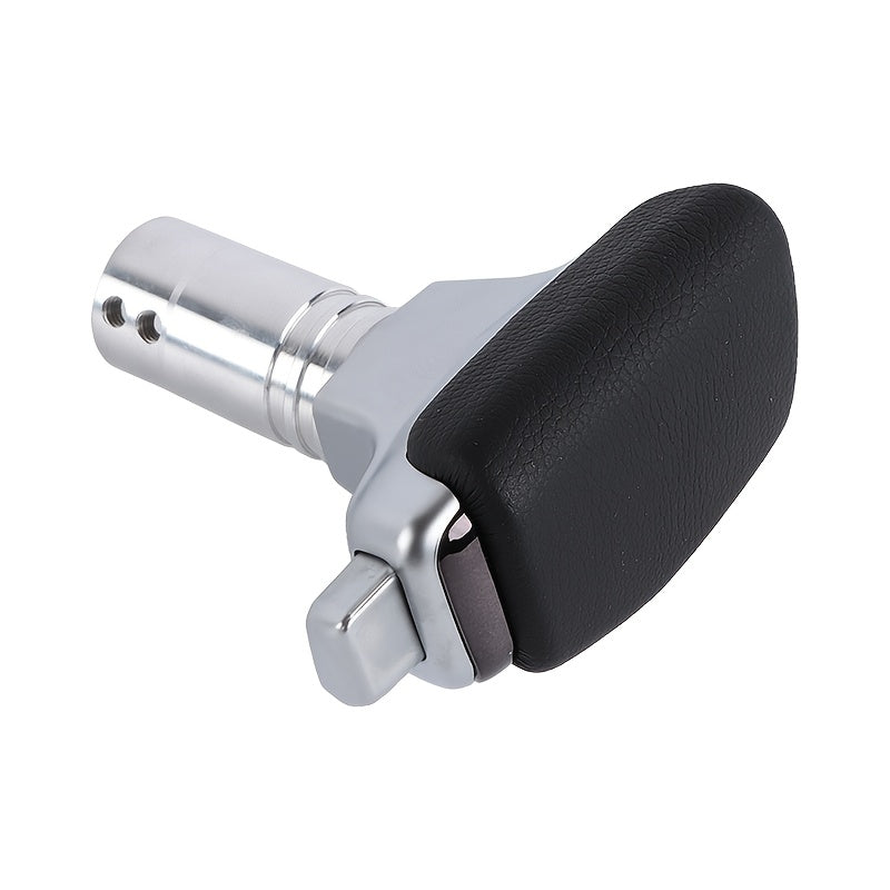 This Gear Shift Knob Features an Alloy Cover and Lever-Style Design, Paired with a PU Leather Shift Boot, Suitable for Most Automatic and Manual Transmission Vehicles