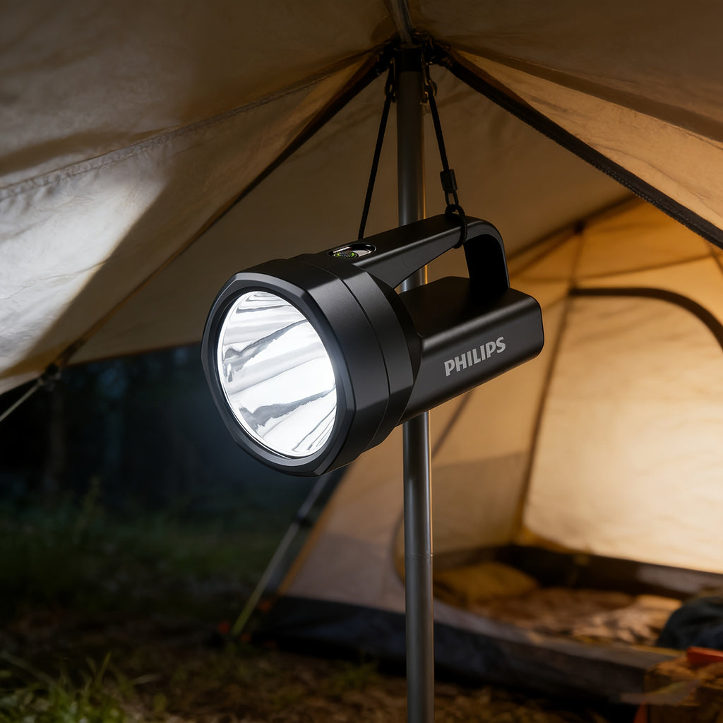 Philips 3000mAh Handheld Strong Light Flashlight, High-Power Outdoor Camping Lighting Emergency Light, Ultra-Bright Portable Rechargeable Home Emergency Flashlight, Multifunctional Strong Light Torch, Outdoor Hiking Light, Outdoor Gear/