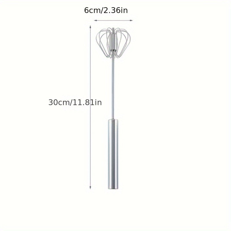 1pc Multifunctional Stainless Steel Whisk & Milk Frother, Home Baking Tools, Cream Egg Hand Blender, Household Push Blender Blender - Egg Whisk, Milk Frother, Hand Push Blender Blender Multi-Tool - Kitchen Utensils for Mixing, Blending, Beating