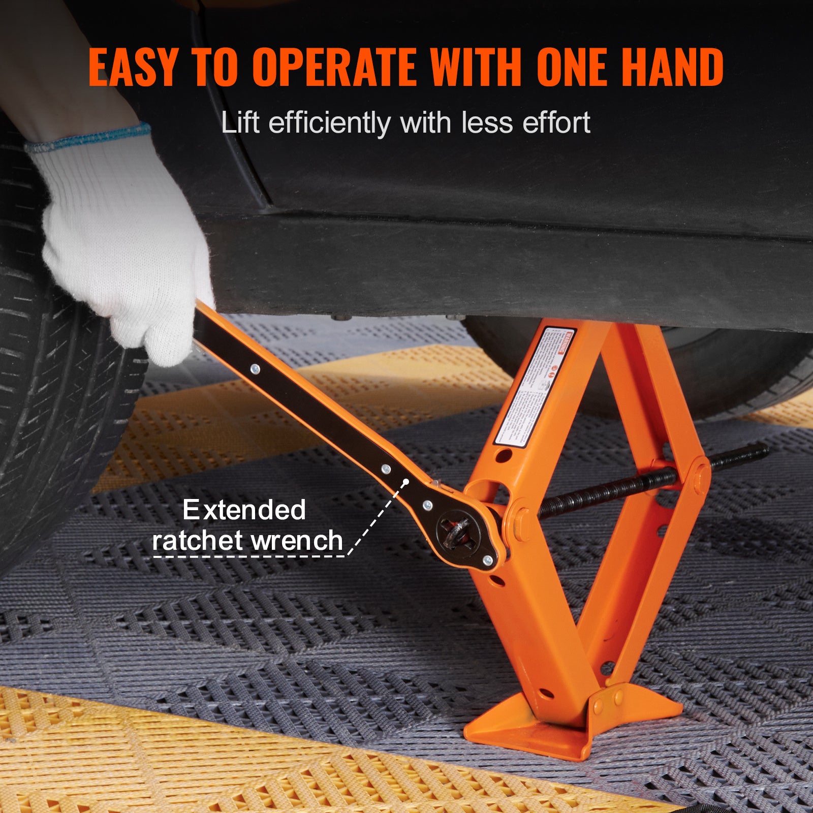 VEVOR Scissor Jack, 2.5 Ton/5512 lbs Scissor Car Jack, 3.7"-17.1" Lifting Range, Includes Ratcheting Handle and L-Wrench, Portable Tire Jack for Cars, Trucks, MPVs
