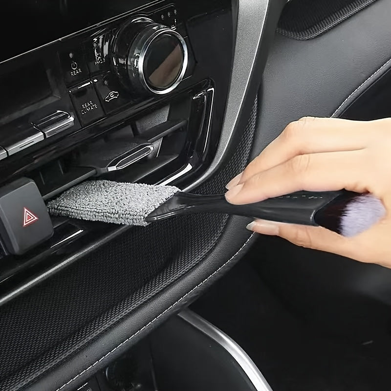 Car Interior Detailing Brush – Soft Bristle Cleaning Tool for Dashboard, Vents & Crevices – No Battery Required, Plastic Dust Brush for Auto Detailing, Vehicle Interior Cleaner | Stylish Handle Brush | Plastic Bristle Brush, Car Accessory