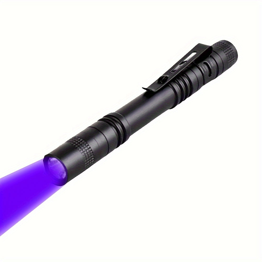 1 Piece 395nm UV Flashlight, IP55 Protection Rating Portable Flashlight, Pen Clip Design, Commercial Emergency Lighting Tool, Resin Curing Detector, Pet Detection, Scorpion Identification, Fishing & Minera