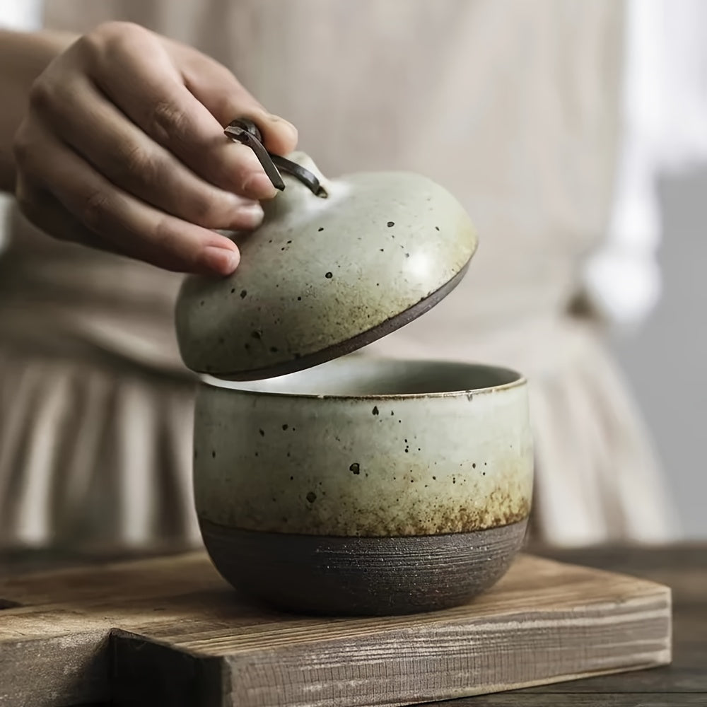 Brand New Japanese Ceramic Stoneware Pot with Lid, Perfect for Soup & Steamed Egg Custard – Ideal Home Tea Bowl & Tableware