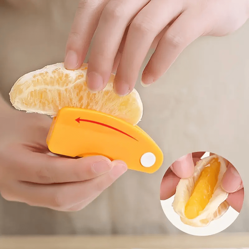 One Orange Peeler - Plastic Orange Peeler, Easy Lemon Peeler, Grapefruit Peeler, Creative Cutting Tool with Foldable Handle, Fruit Peeler, Vegetable & Fruit Tool, Perfect for Outdoor Picnics, Outdoor Kitchen Supplies