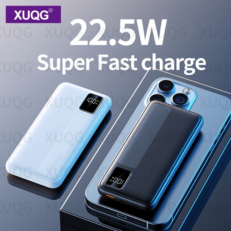 10000mAh Power Bank with LED Battery Display, Dual Outputs, Compact Portable Charger for Outdoor Emergency and Mobile Devices