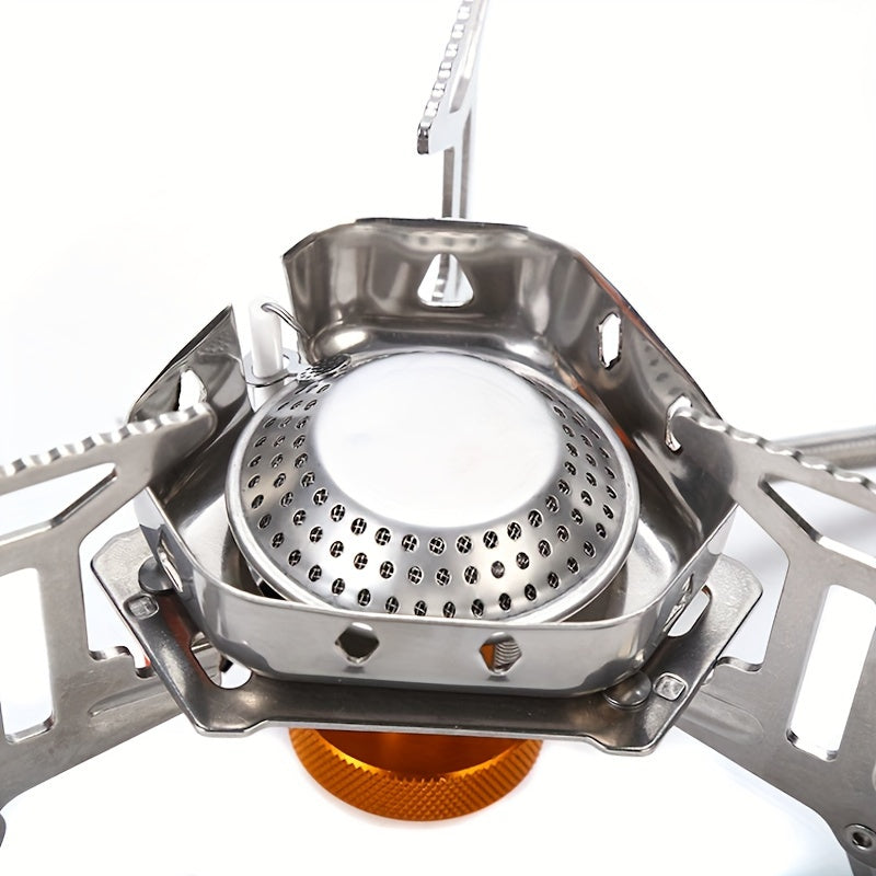 Stainless Steel Portable Camping Stove – Windproof, Foldable Design with Storage Case – Ideal for Hiking, Fishing and Picnic