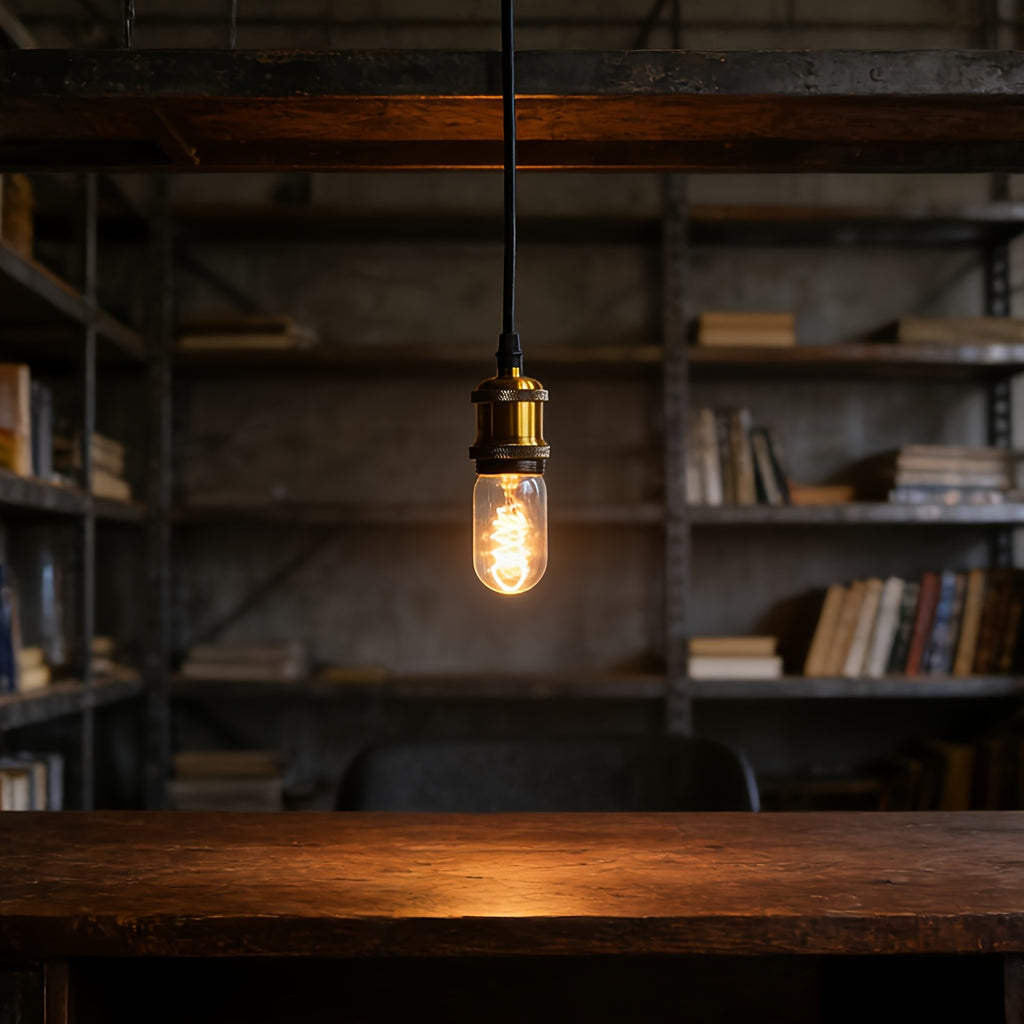 2-pack vintage Edison bulb, warm yellow light 2300K E26 screw base dimmable bulb, T14 T45 tubular LED tube, AC 120V, clear glass cover