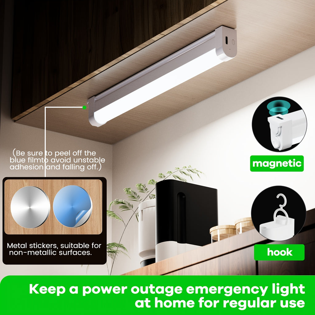 Rechargeable Portable Lamp, Multiple Dimming Modes with Stepless Dimming, Built-in Hook for Hands-Free Use, Ideal for Emergencies (No Remote, Button Control), Camping, Fishing, BBQ