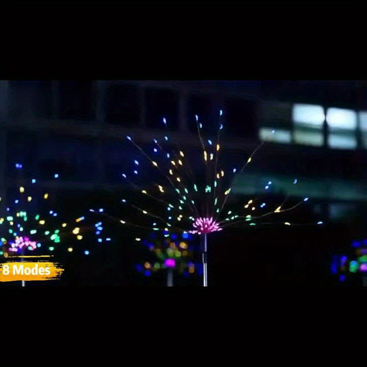 太陽能戶外花園燈，聖誕煙火燈，花園煙火燈，萬聖節煙火燈，八種童話裝飾串燈，適用於小徑露台戶外活動派對露營裝飾