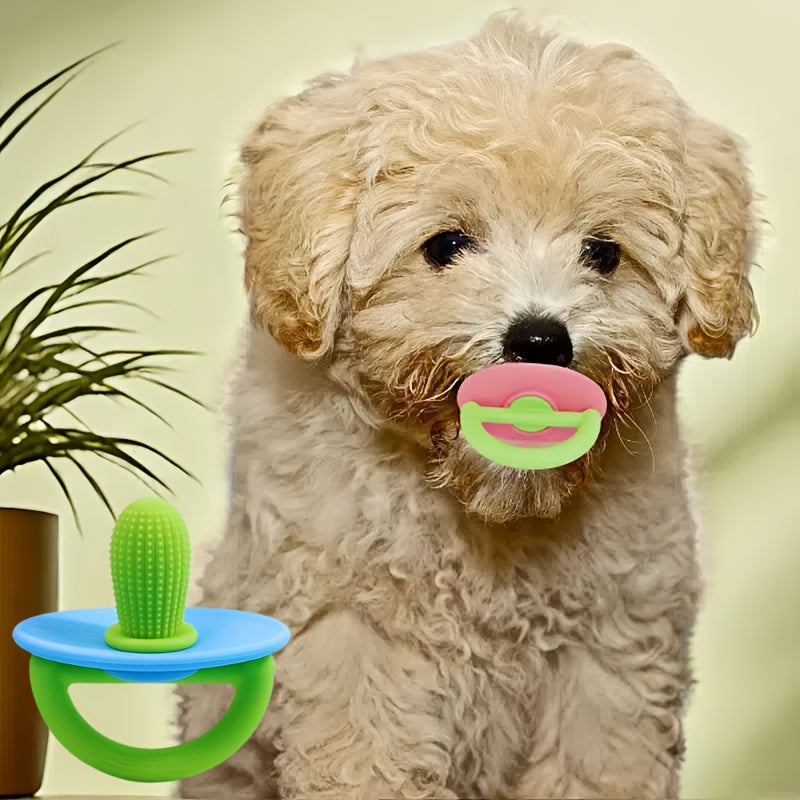 适合小型犬种的耐用硅胶狗咀嚼玩具 - 互动宠物出牙棒，抗咬小狗磨牙玩具，用于牙齿健康和缓解无聊