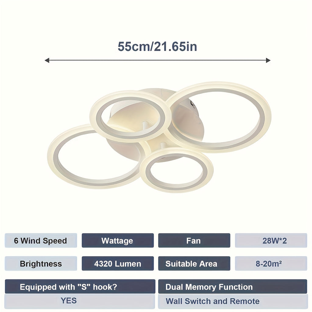 1pc-4 ring LED ceiling light, modern LED ceiling fixture, warm light, metal ceiling mount with detachable clips, suitable for kitchen, bedroom, living room, laundry room - mounting hardware included