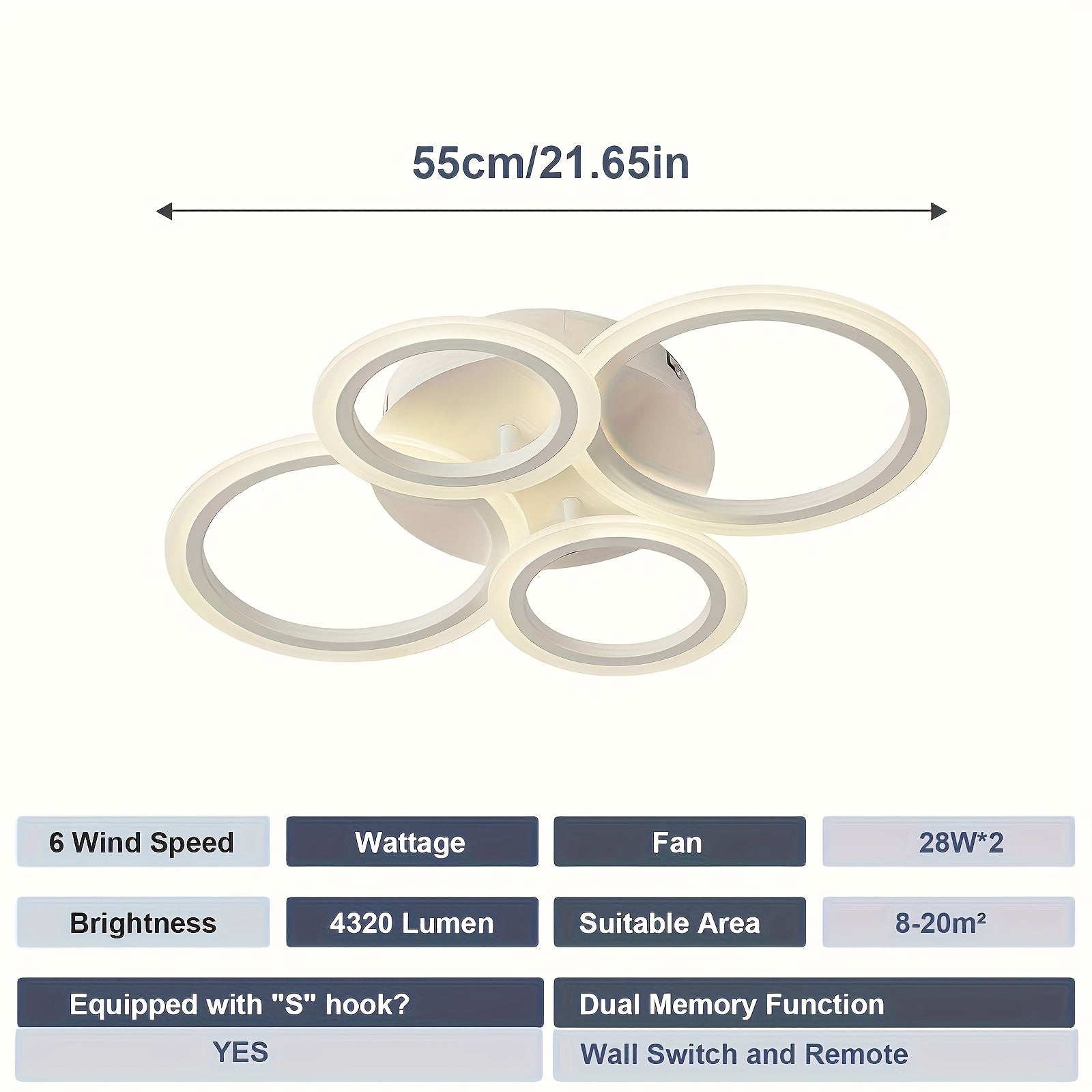 1pc-4 ring LED ceiling light, modern LED ceiling fixture, warm light, metal ceiling mount with detachable clips, suitable for kitchen, bedroom, living room, laundry room - mounting hardware included