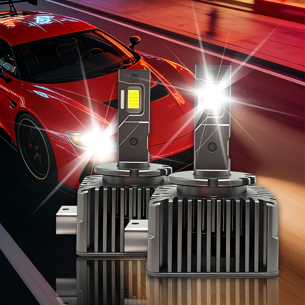 2-Pack LED Car Lights - D1s/D1R, D2s/D2R, D3s/D3R, D4s/D4R - 56000 Lumens, 6500K Cool White Light, 330W High/Low Beam Dual Mode, Illumination Distance 7874.02 inches, Super Bright LED Chips, No Battery Needed
