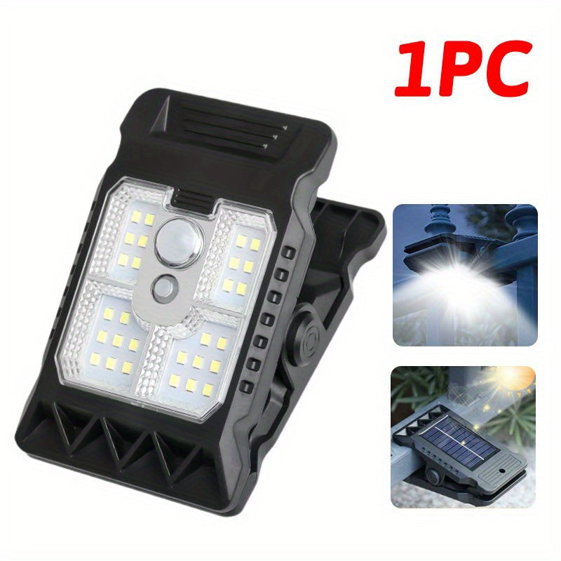 1 Rechargeable Solar Courtyard Street Light, Sensor Garden Light, Clip-On Design Multifunctional Fence Emergency Light, Bright LED Wall Light Perfect for Tree Branches, Balcony