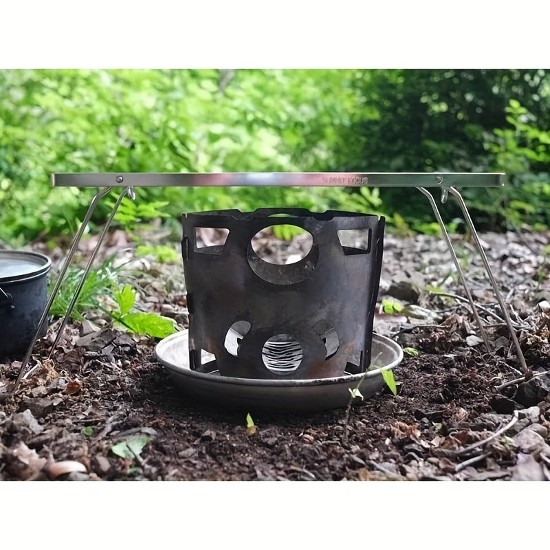 Lightweight Stainless Steel Portable Camping &amp; Hiking Stove and Grill - Ideal for 1-2 People, Weighs Less Than 100g, No Electricity Needed, Perfect for Outdoor Adventure