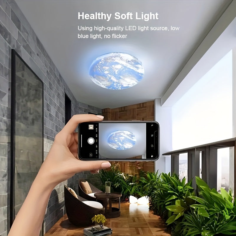 Ceiling Light | 6000K-3000K-4000K LED Modern Ceiling Light, Wall Light, Daylight White Ceiling Light, Suitable for Bedroom, Kitchen, Bathroom, Hallway, Laundry Room, Moon Wall Light | Metal, Acrylic Lampshade, Semi-Flush Mount, Hardwired