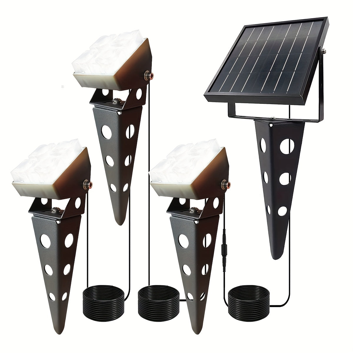 1pc color-changing solar light outdoor IP68 waterproof RGB landscape spotlight, 3-in-1 metal waterproof automatic switch dusk-to-dawn decorative light, outdoor spotlight suitable for houses, trees, gardens, courtyards