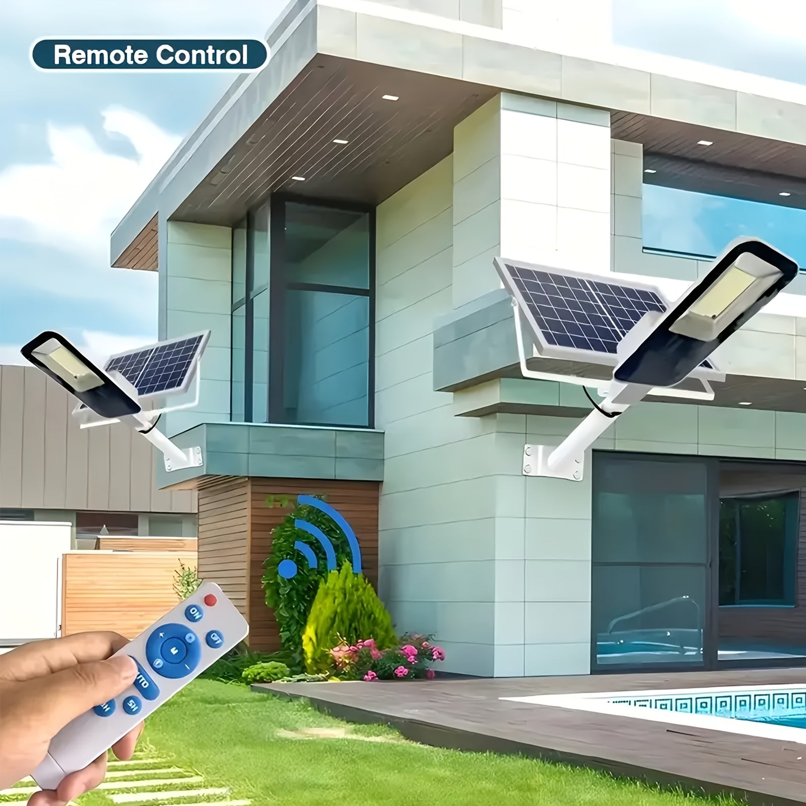 Solar LED Street Light, 1/2/4 Pack 6500K Dimmable Waterproof LED Solar Wall Light, 6000mAh LED Street Light with Remote Control, Motion Sensor, 357 High-Brightness LED Beads Outdoor Solar Street Light, Perfect for Courtyards, Walls