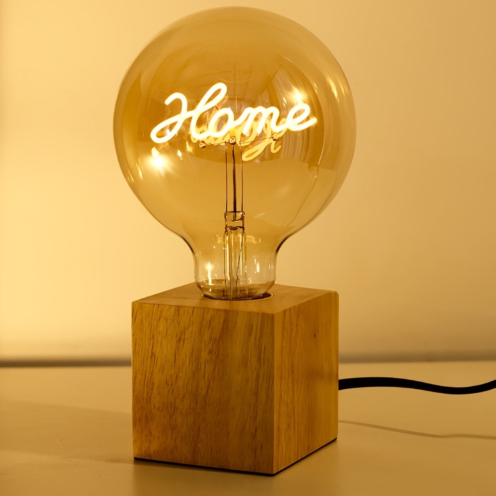 1-pack, globe bulb, vintage globe Edison bulb, HOME letter bulb, amber decorative bulb, G40 LED filament bulb, dimmable, 4W, 2300K warm light bulb, decorative bulb