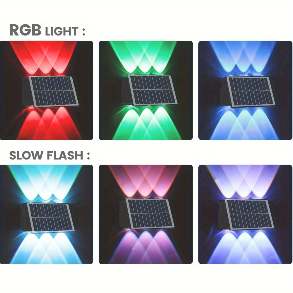 One-Piece Solar Wall Light, Colorful Wall Light, Outdoor Wall Light, Wall Washer Light, Ambient Light, Outdoor Courtyard Light, Suitable for Courtyard, Villa, Exterior Wall, Balcony, Outdoor Decorative Light