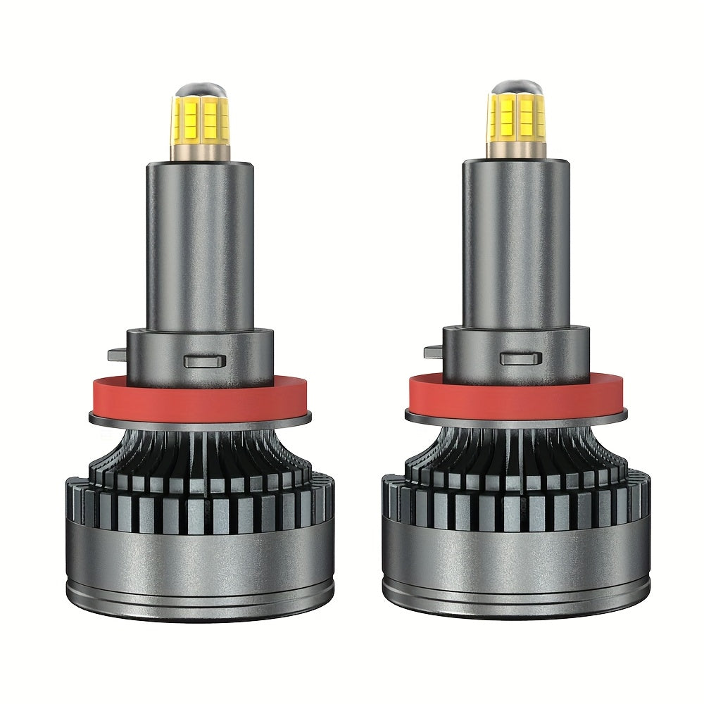 2Pcs H7 LED 360 H1 HB3 HB4 LED H11 H8 9006 9005 Car Headlight Bulbs, 12V 3D Chips, Low Beam, High/Low Beam, Day/Night Vision, Suitable for Most Cars, Trucks, SUVs, Motorcycles, Lighting Accessories, No Battery Needed