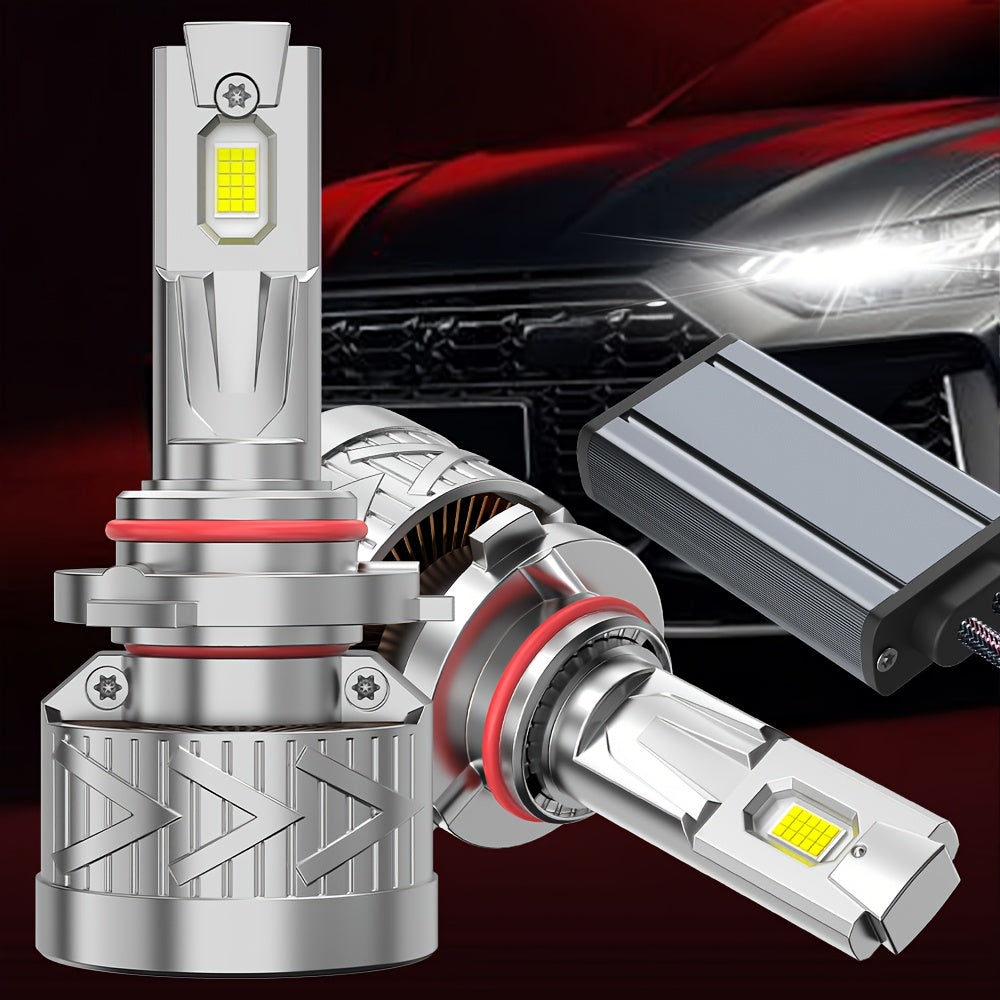 2-Pack Car LED Headlights, 380W High Power, 60,000 Lumens, CAN Bus Interface, Compatible with H1/H11/H9/H8/H4/9003/HB2/H7/H18/9005/9006, 12V/24V Voltage, 6500K Color Temperature, Suitable for All Vehicle Models