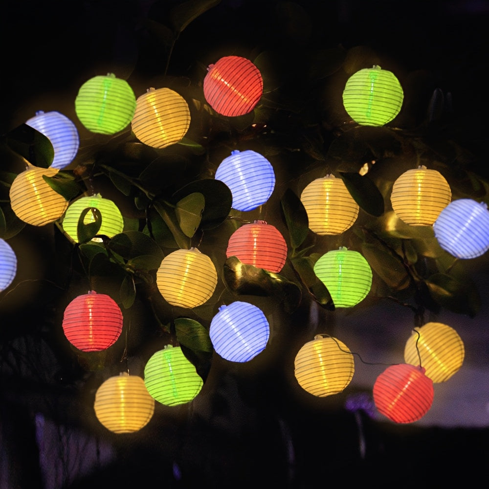 1套，10LED/20LED白色燈籠新穎照明，家居節日裝飾紙燈，派對氛圍燈，室內串燈，電池版【不含電池】