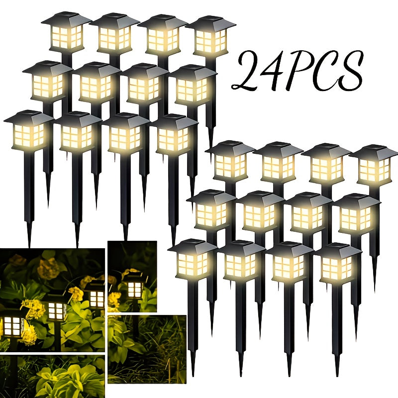 24/12-Piece Solar Outdoor Light, IP44 Street Light, LED Landscape Lighting Garden Light, Suitable for Sidewalk, Driveway, Courtyard and Lawn - Warm Light, 12-Piece Pack. Thanksgiving, Christmas and New Year Gift Decoration.