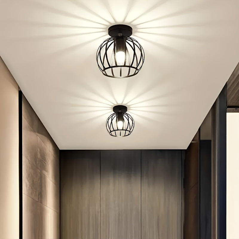 1 piece, vintage wrought iron pendant light, compatible with E27 base, industrial style pendant light suitable for hallway, dining room, bedroom, farmhouse style ceiling pendant light for kitchen island (bulb not included)