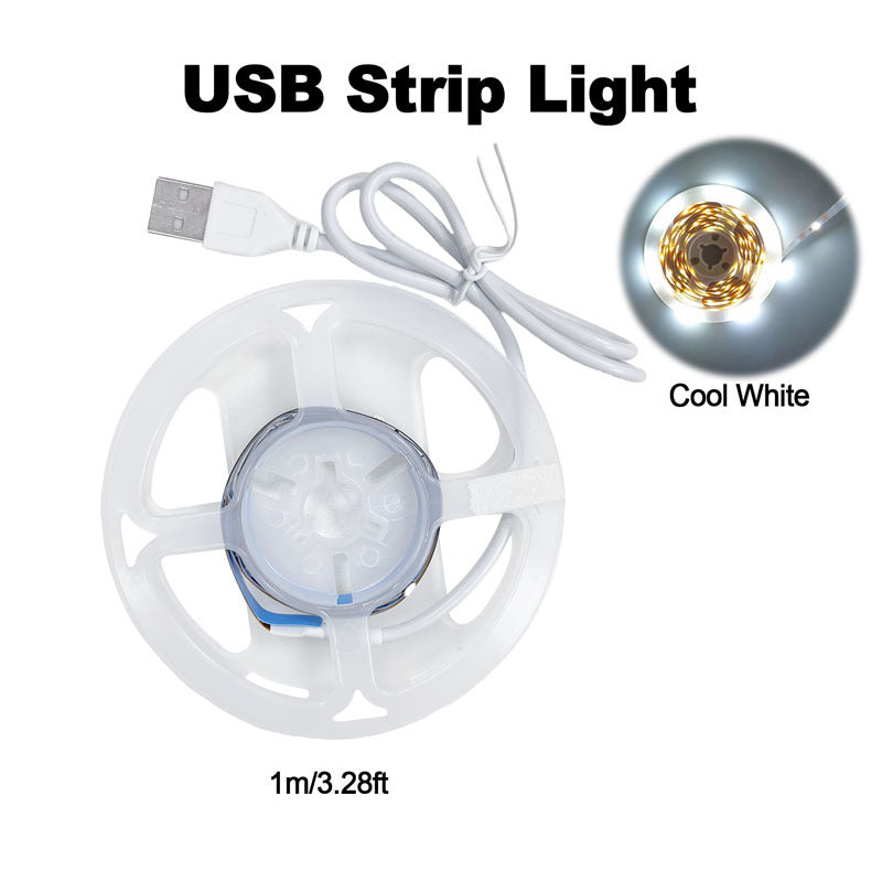 USB LED灯带，冷白光和暖白光可选 - 长度可选，易于安装，打造舒适的卧室、充满活力的客厅、现代的厨房和创新型家庭办公室