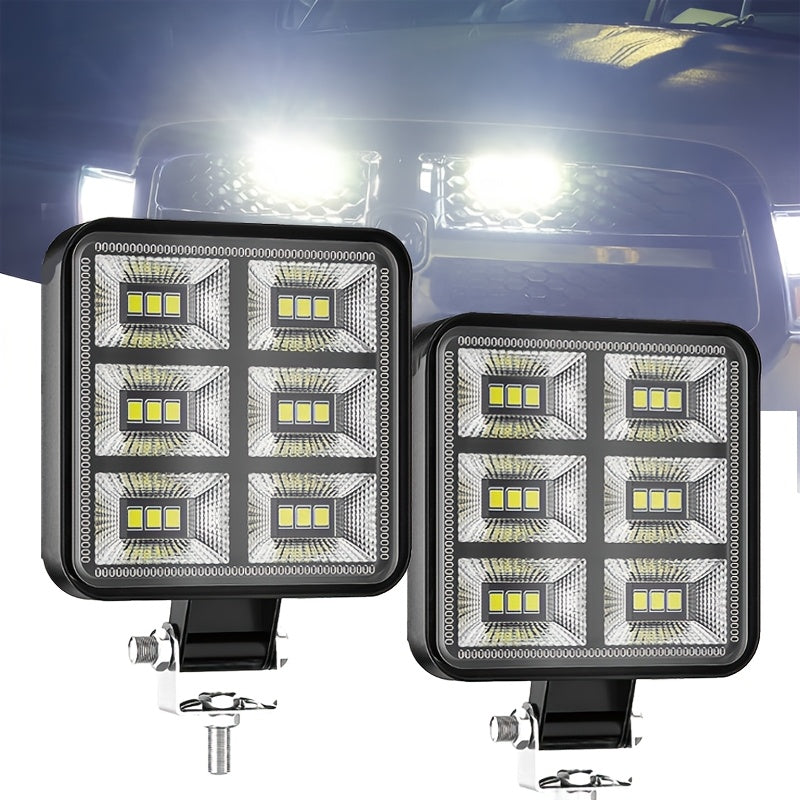 1pc 3-Inch Square LED Service Light, Multi-Function Work Light (DC9-36V, 2835SMD, 18LED, 12W, 1200LM, 6500K), Compatible with Volkswagen, BMW, Chevrolet, Toyota, Ford, Tesla, Honda, Nissan, Peugeot, Renault, Mercedes-Benz, Audi