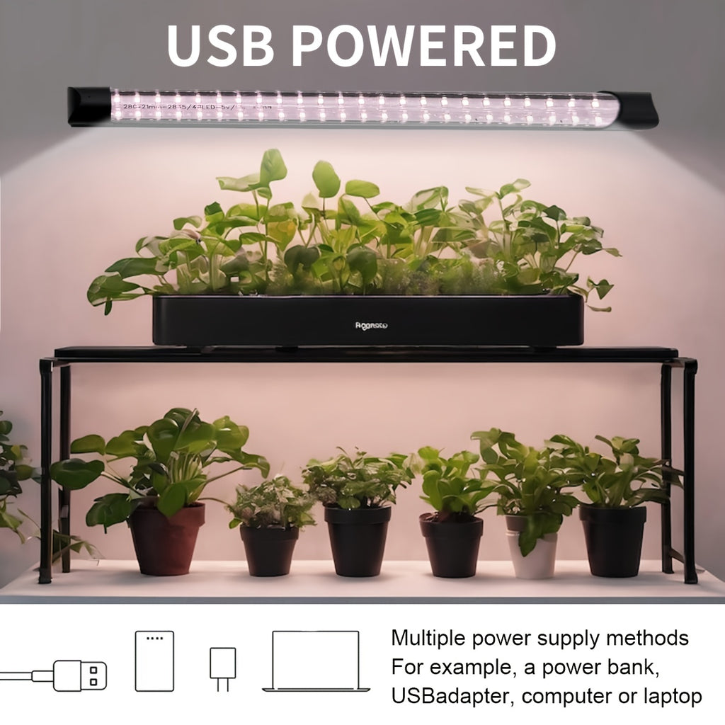 T8 LED plant grow light, 11.8-inch full spectrum plant tube, 48 LED beads, multiple installation methods: magnetic, hook, clip, flexible and convenient installation options, illuminates green plants, suitable for home succulents, green plants