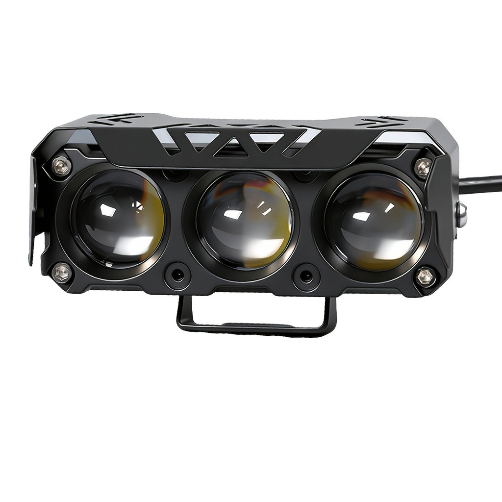 1件 摩托车LED驾驶灯 前方高亮度辅助照明灯 3模式 白黄 工作灯 12V 适用于 ATV SUV 拖拉机 越野车 汽车 摩托车配件