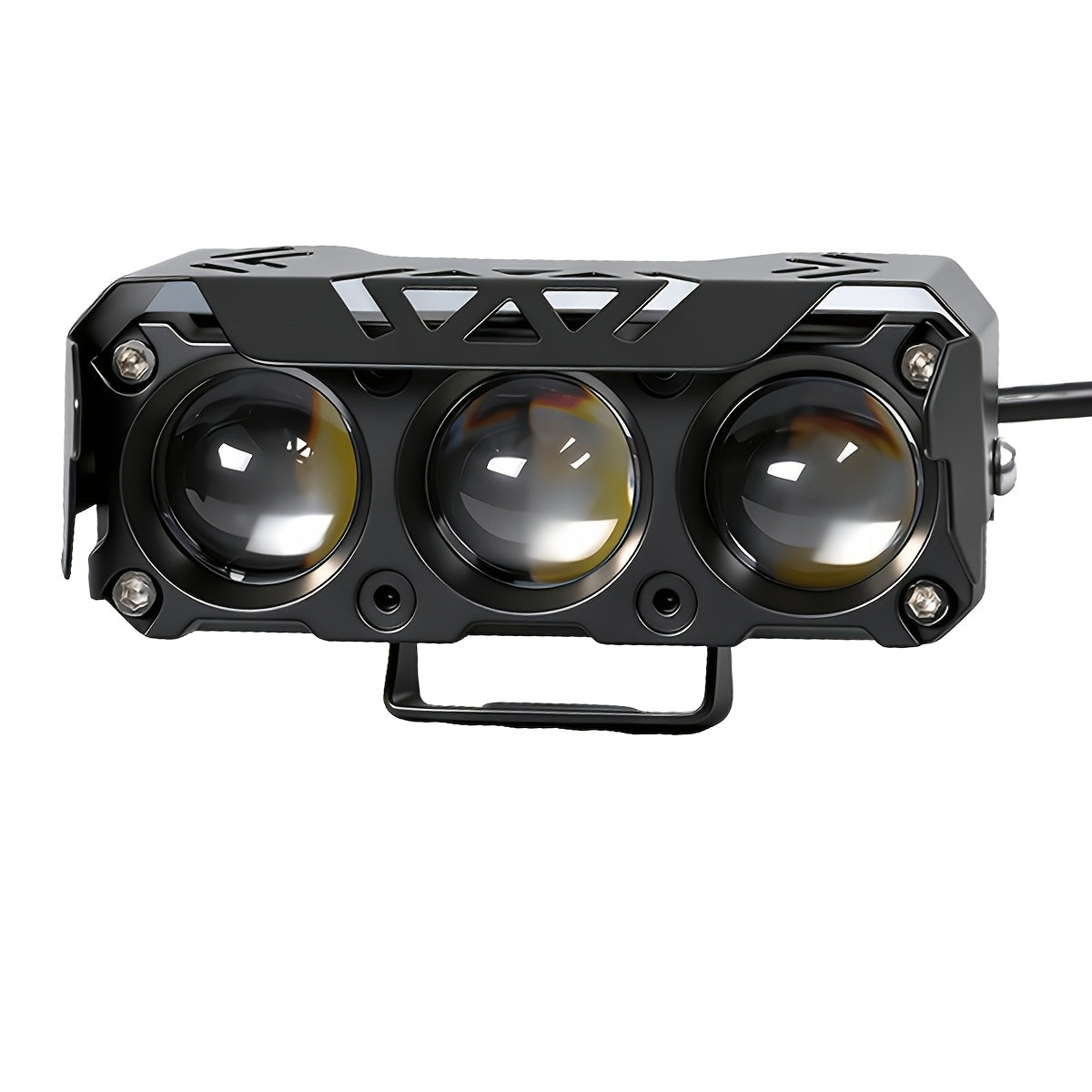 1件 摩托车LED驾驶灯 前方高亮度辅助照明灯 3模式 白黄 工作灯 12V 适用于 ATV SUV 拖拉机 越野车 汽车 摩托车配件