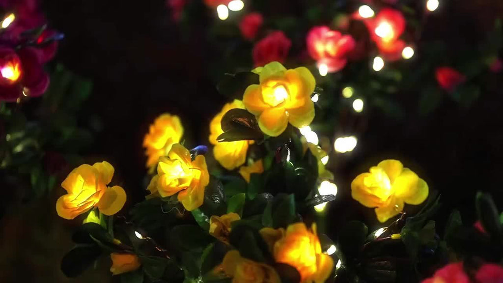 4-Piece Azalea Color Light, Solar Courtyard Light, Mixed Azalea Colors | Outdoor Waterproof Lawn Light | Outdoor Garden Ambient Light | For Courtyard, Lawn, Garden Decoration