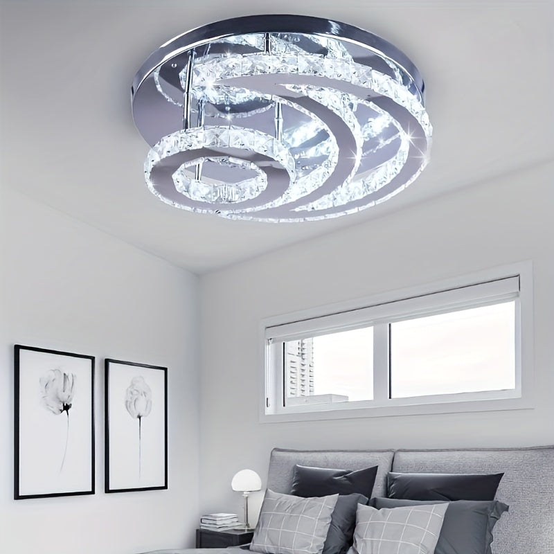 Light Fixture Ceiling Semi-Flush Mount LED Ceiling Light Suitable for Kitchen, Bedroom, Hallway and Dining Room 32W 15.75-Inch Base (White Light)