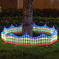 8-Piece Set, Each Size Width 13.78 Inches, Length 11.22 Inches, Solar Fence Light Outdoor Garden Decoration, Christmas Flashing Light Decor, Colorful LED Glowing Lantern, Courtyard Villa Decorative Light, Protection Rating IP44