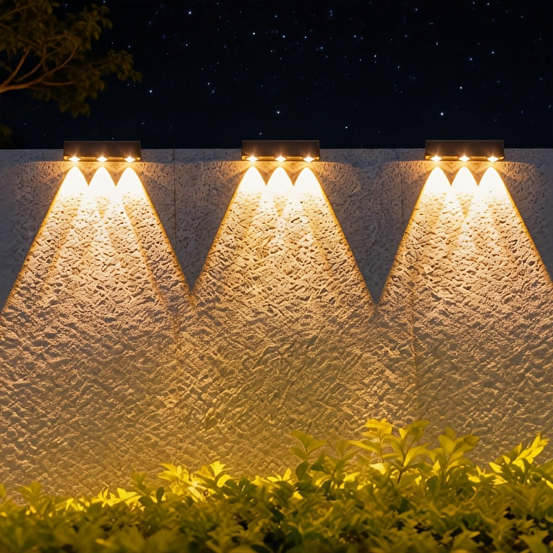 Outdoor Wall Light Solar Charging Landscape Light Wall Washer Light Villa Garden Community Wall Hanging Lamp Decorative Beautiful Light, Suitable for Villa, Courtyard Wall, White Light and Warm Light Freely Adjustable