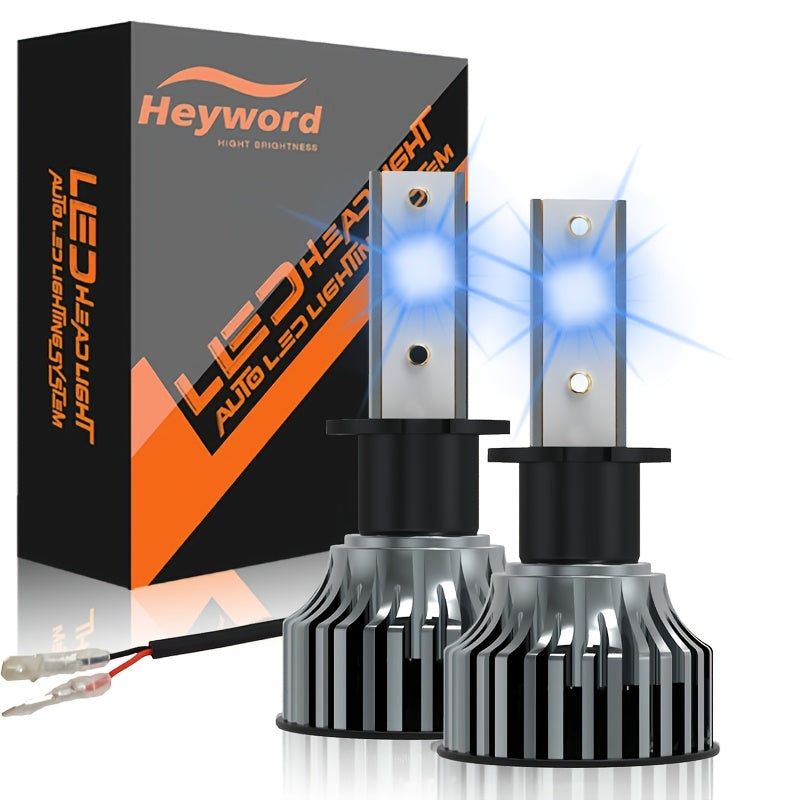 Heyword 2 Sets H7, H1, H3, H4, H8/H9/H11, 9005, 9006, 9012 LED Car Headlight Fog Light, Low Beam, High Beam, Color Temperatures: 4300K/Warm Light, 3000K/Yellow Light, 8000K/Blue Light, 25000K/Ice Blue, 6000K/White Light