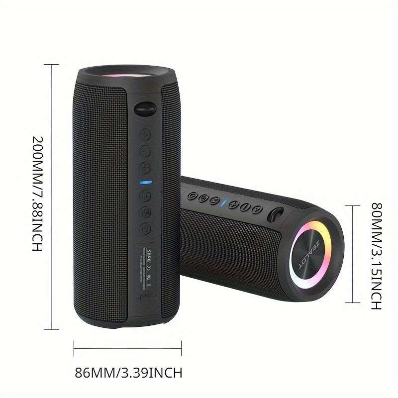 ZEALOT S51 Pro 40W 无线音箱，便携式重低音炮，适合户外使用，无线音响系统，双设备配对，16 小时响亮立体声播放时间，带强劲低音。包含充电和 Aux 电缆，兼容手机、平板电脑