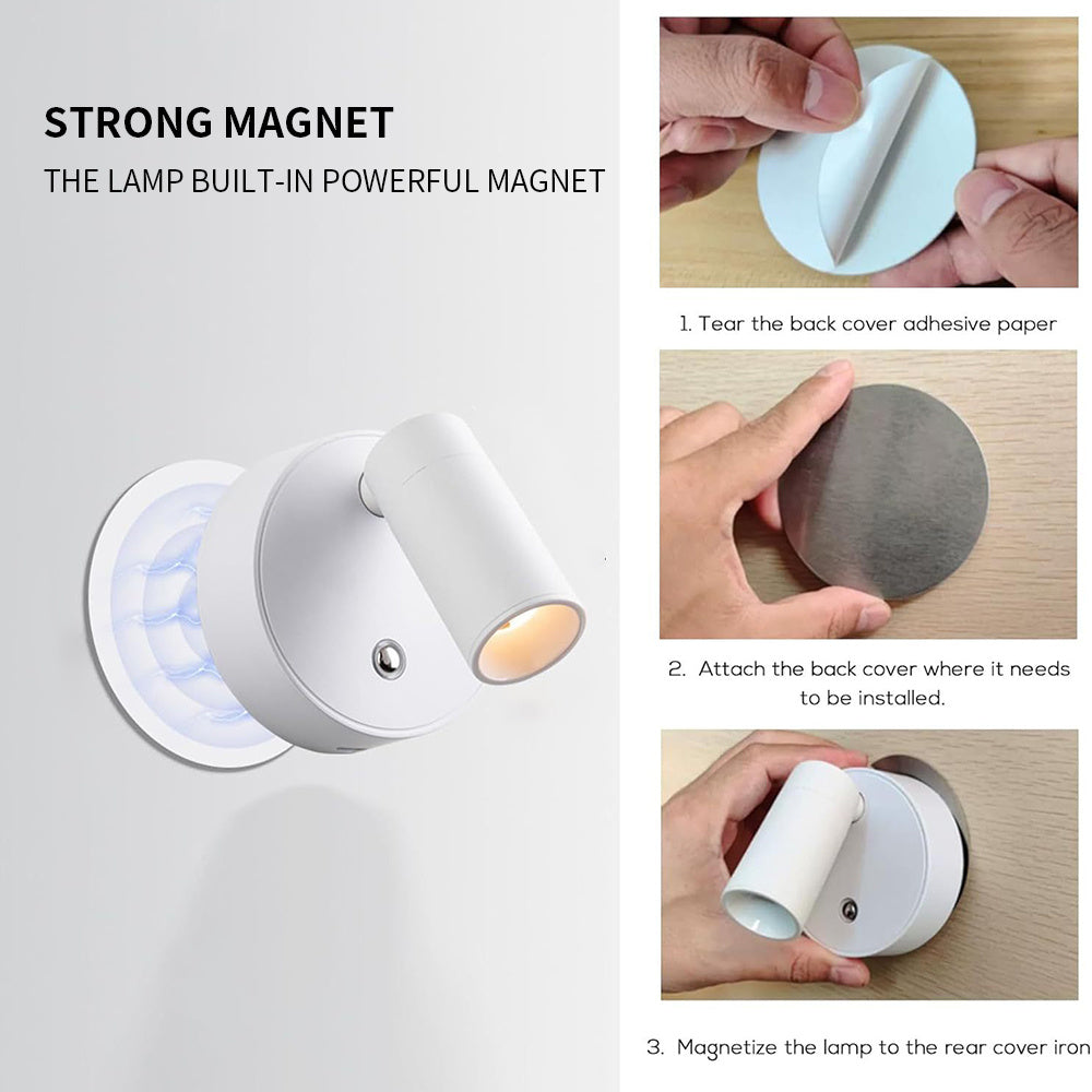 LED multi-functional spotlight, adjustable warm white/cool white/neutral white light modes and brightness adjustment, perfectly suited for plant and artwork lighting — no-drill installation, automatic on/off switch