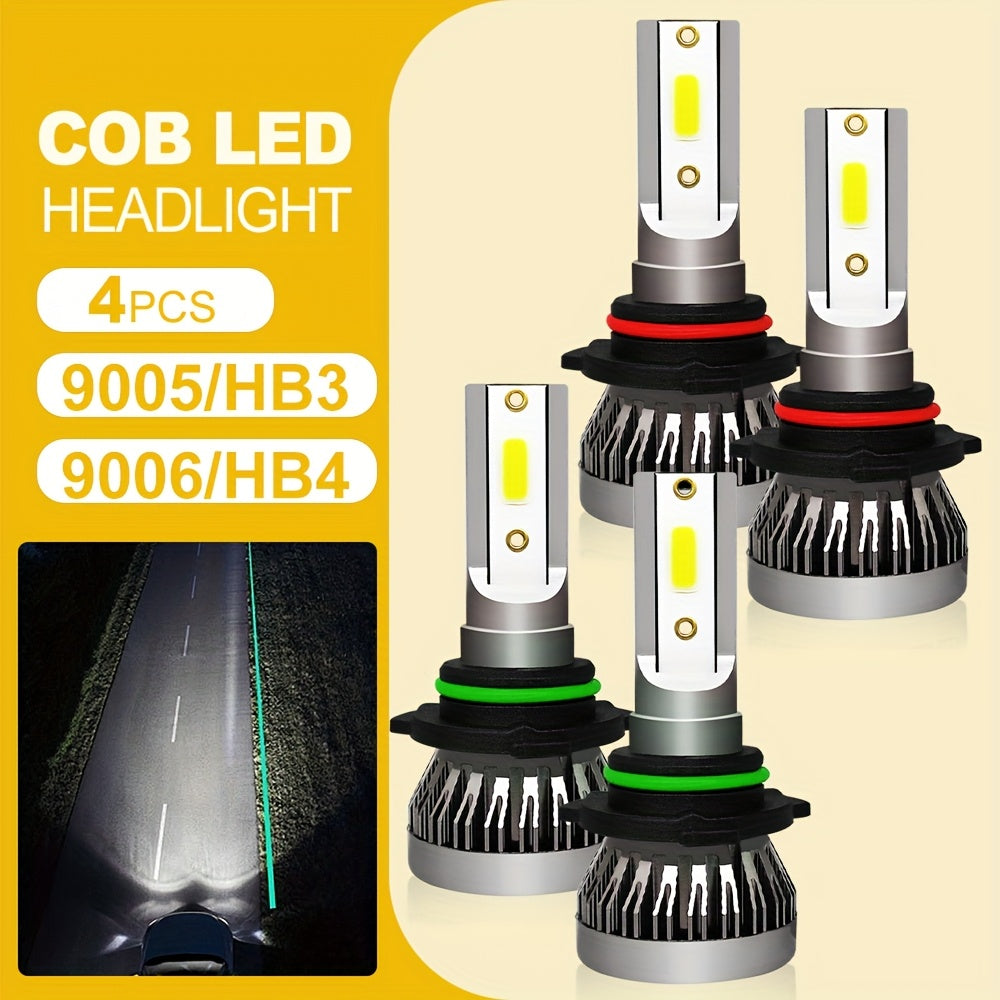 CROSSPASSION 2-Pack 9005 HB3 9006 HB4 H1 H4 H7 H11 Headlight and High Beam COB LED Headlights, 230W High Power 6500K Pure White Light, Integrated Driver, 1:1 Mini Size, Easy to Install, No Battery Included