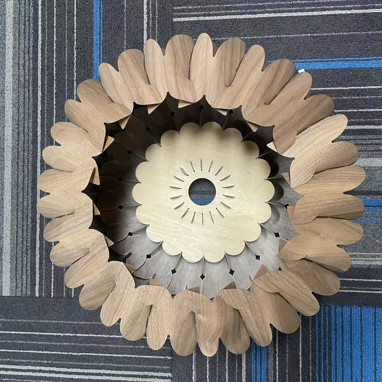 15.75 Inch Wooden Pendant Light, Suitable for Hotel, Bedroom, Dining Room - E27 Bulb Compatible Ceiling Light, Wood/Veneer Material, Elegant Design Fan Compatible Ceiling Mount (Lampshade Only)